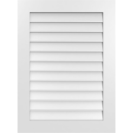 Ekena Millwork Vertical Surface Mount PVC Gable Vent: Non-Functional, w/ 3-1/2"W x 1"P Standard Frame, 28"W x 38"H GVPVE28X3801SN